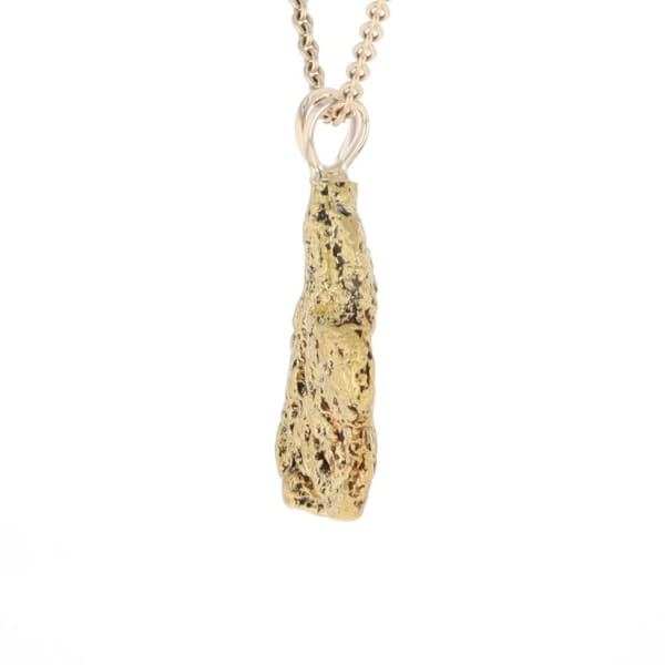 Gold Natural Nugget Flat Pendant