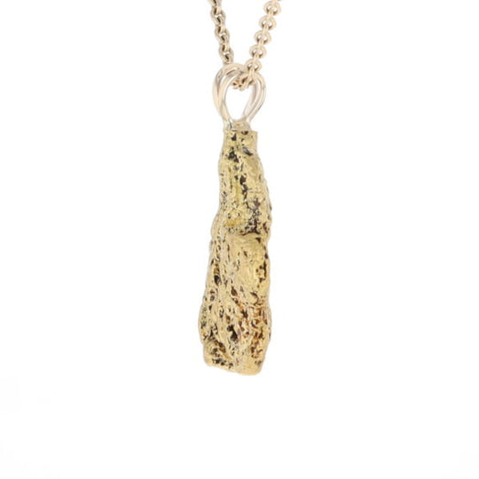Gold Natural Nugget Flat Pendant