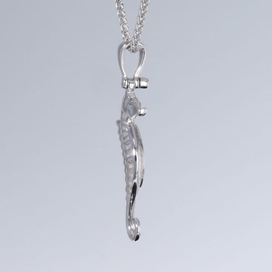 Opal Pendant Inlaid Realistic Sea Horse Design