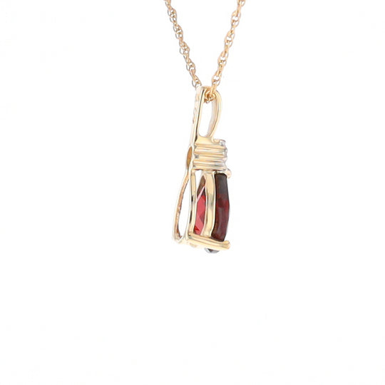 Pear Checkered Garnet Pendant