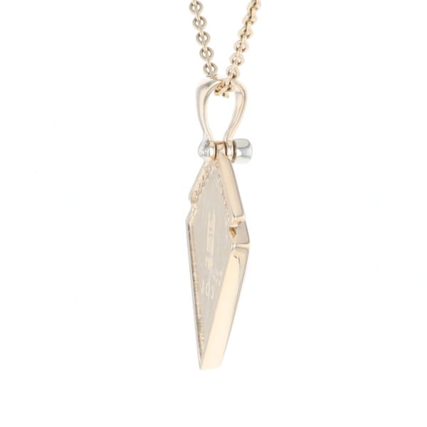 Meteorite Kite Shape Inlaid Pendant with 0.19ctw Diamonds