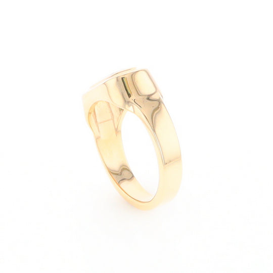 Gold Quartz Ring Oval Inlaid Design - G2