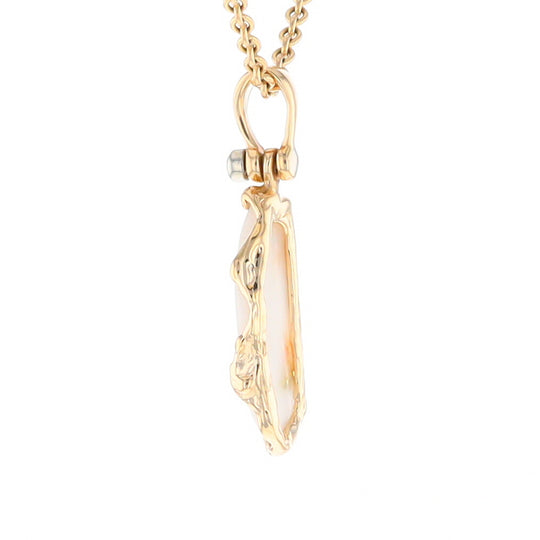 Gold Quartz Freeform Pendant (G2)