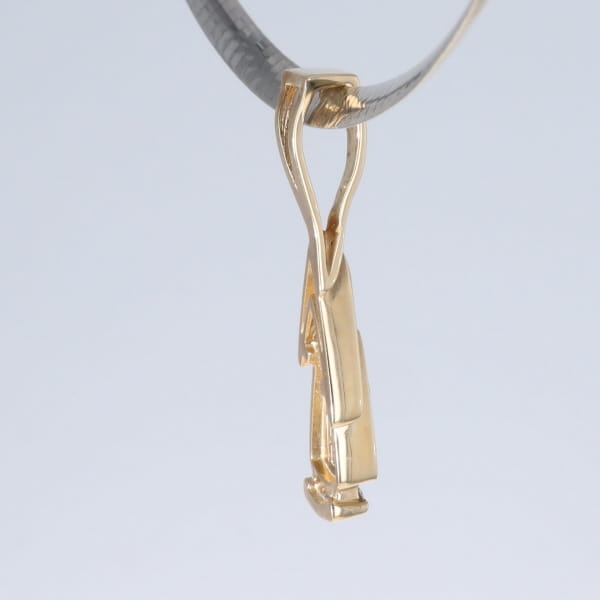Opal Pendant Triangle Inlaid Design with .06ctw Round Diamonds