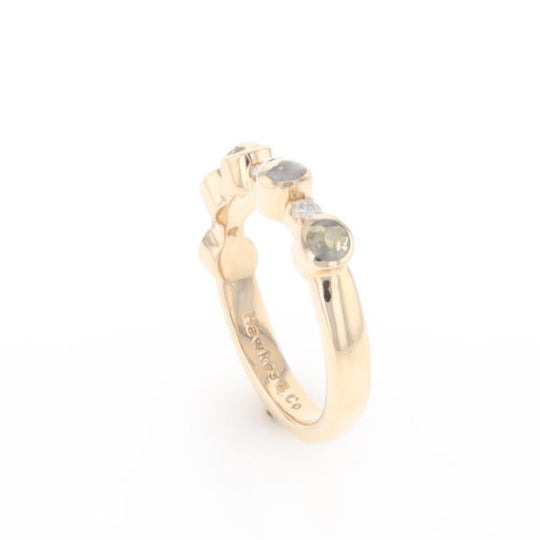 Gold Quartz Circle Inlay Wedding Band - G2