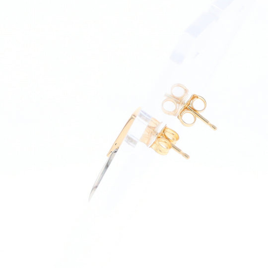 Gold Quartz Rectangle Inlaid Knocker Earrings - G2