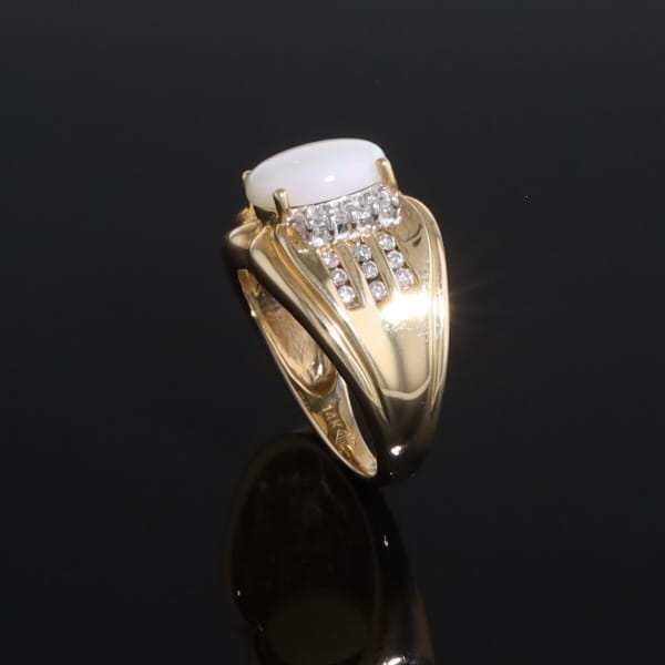 Opal Diamond Channels Ring