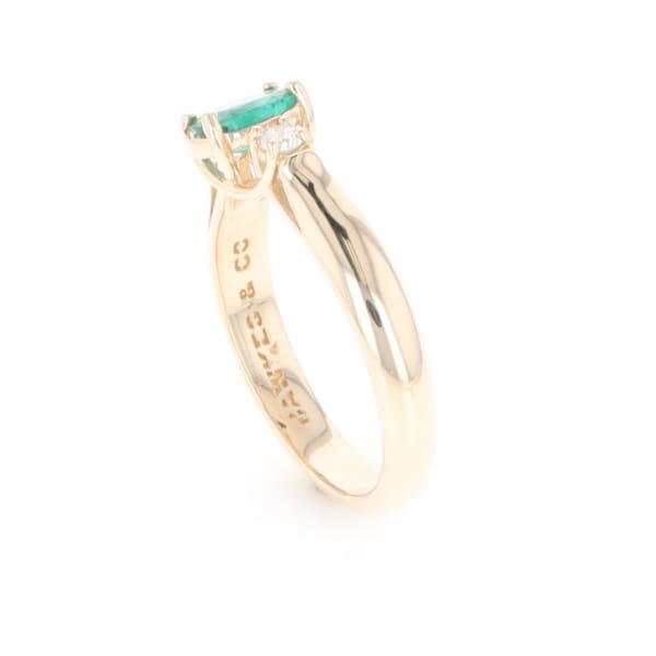 Emerald Three-Stone Trellis Ring