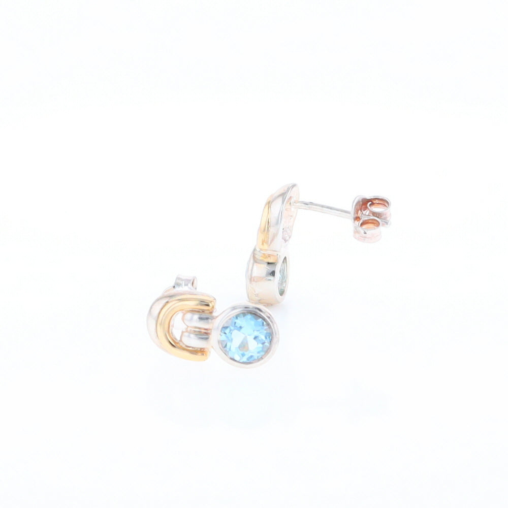 Blue Topaz Stud Earrings