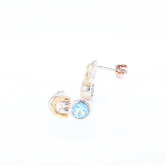 Blue Topaz Stud Earrings