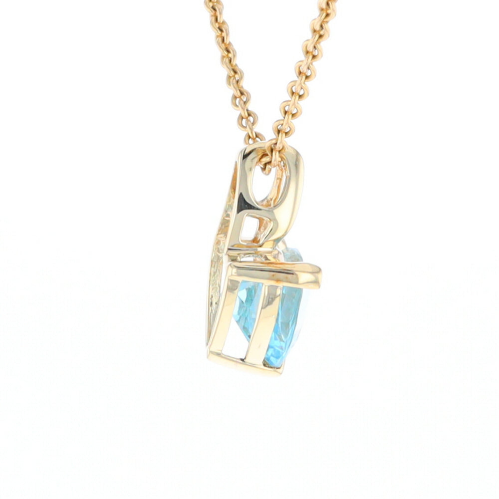 Trillion Blue Topaz Diamond Pendant