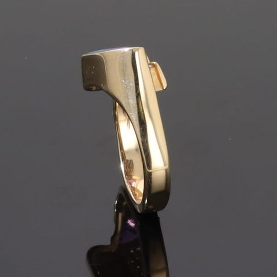 Opal Rings Geometric Inlaid with Amethyst and .08ctw Diamonds
