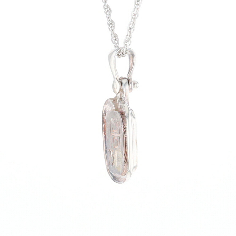 Gold Quartz Rounded Rectangle Pendant