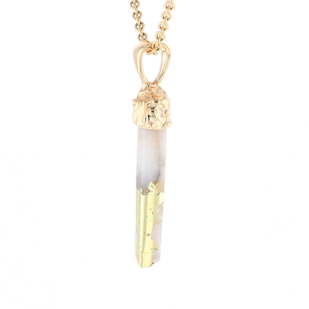 Gold Quartz Free Form Pendant