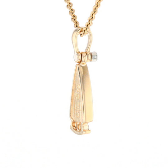 Gold Quartz Triangle Inlaid Pendant with 0.08ctw Diamonds - G2