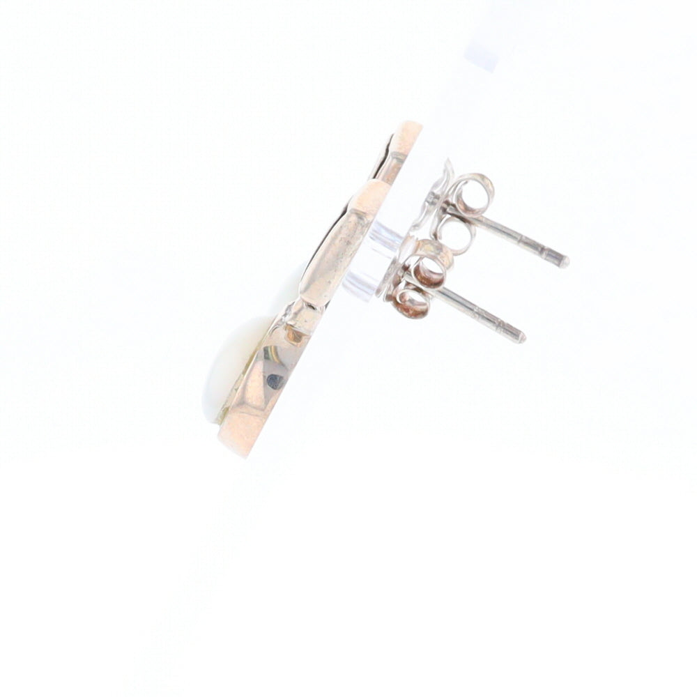 Square Swirl Mother of Pearl Stud Earrings