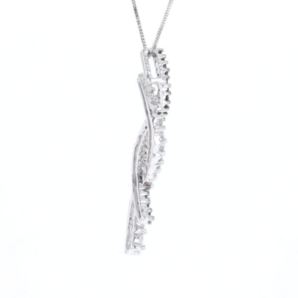 Ribbon Necklace With Black and White Diamonds