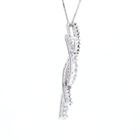 Ribbon Necklace With Black and White Diamonds