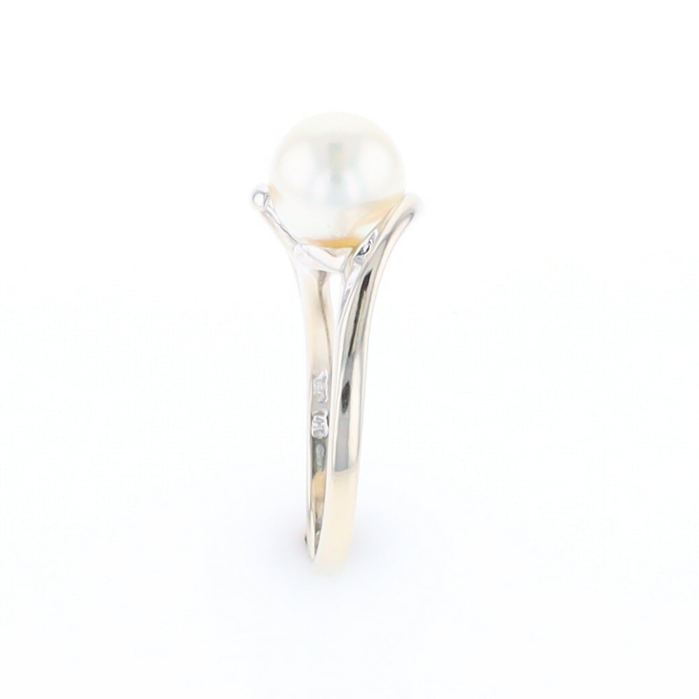 Pearl Solitaire Bypass Ring