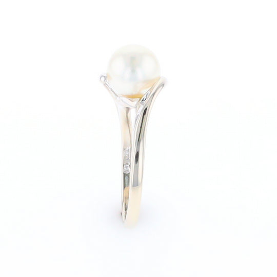 Pearl Solitaire Bypass Ring