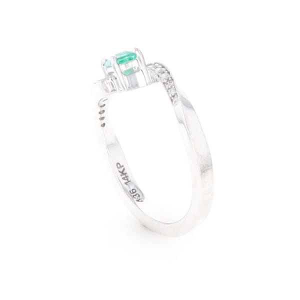 Emerald Twist Ring with Diamond Accents