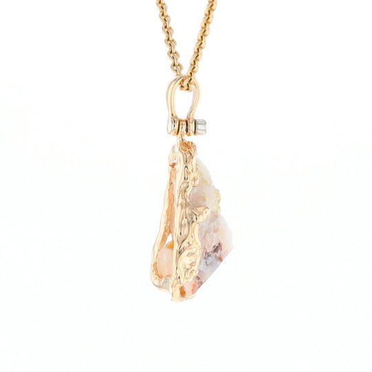 Rough gold Quartz Freeform Pendant