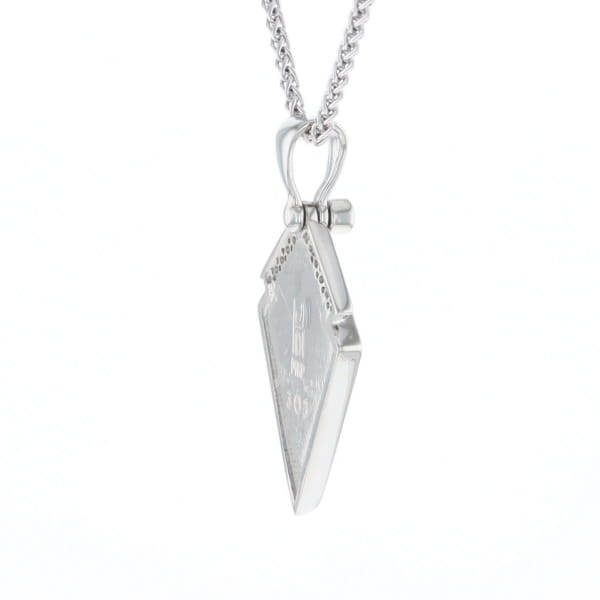 Sleeping Beauty Turquoise Kite Shaped Inlaid Pendant with 0.19ctw Diamonds