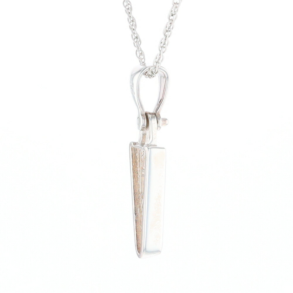 Gold Quartz Upside Down Triangle Pendant