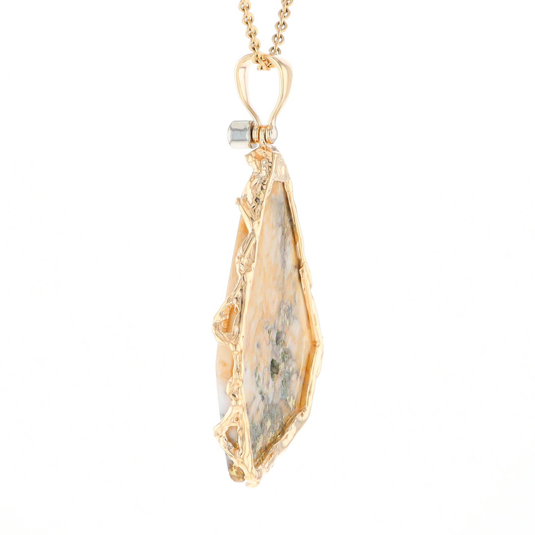 Gold Quartz Freeform Pendant (G3)