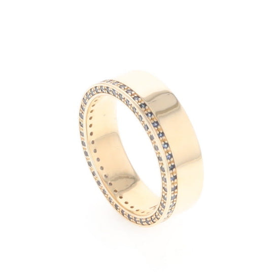Men's Blue Sapphire Wedding Band Contemporary Design