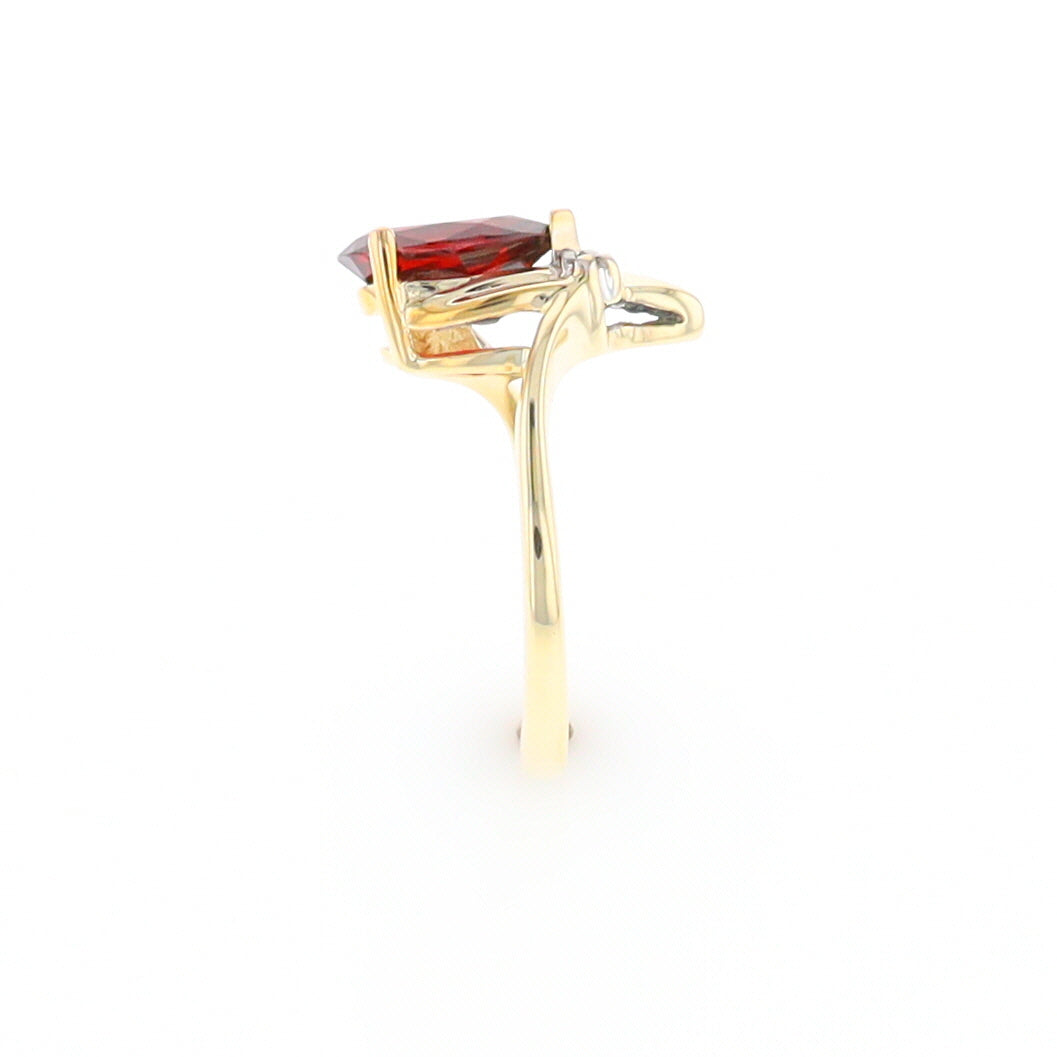 Pear Garnet Ring