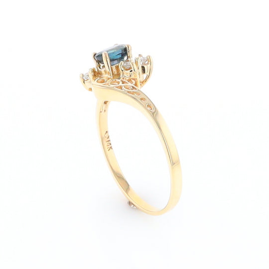 Oval Sapphire Diamond Bypass Ring