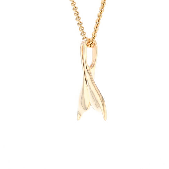 Whale Tail Necklaces Natural Gold Quartz and Nuggets Inlaid Pendant