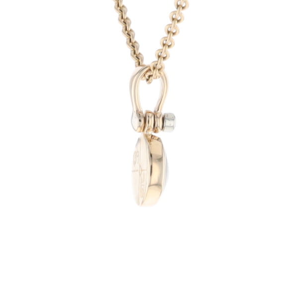 Round Gold Quartz Inlaid Pendant