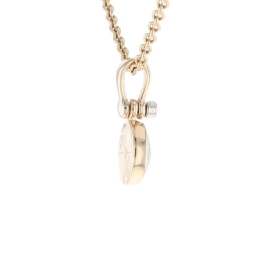 Round Gold Quartz Inlaid Pendant