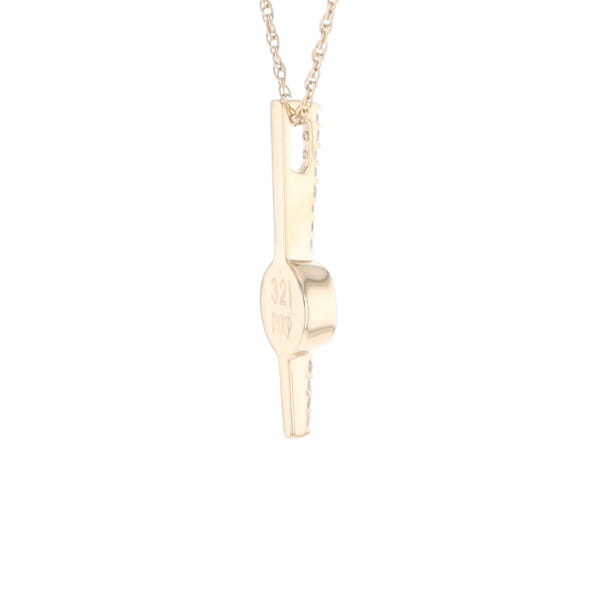 Diamond Bar Gold Quartz Round Inlaid Pendant G2
