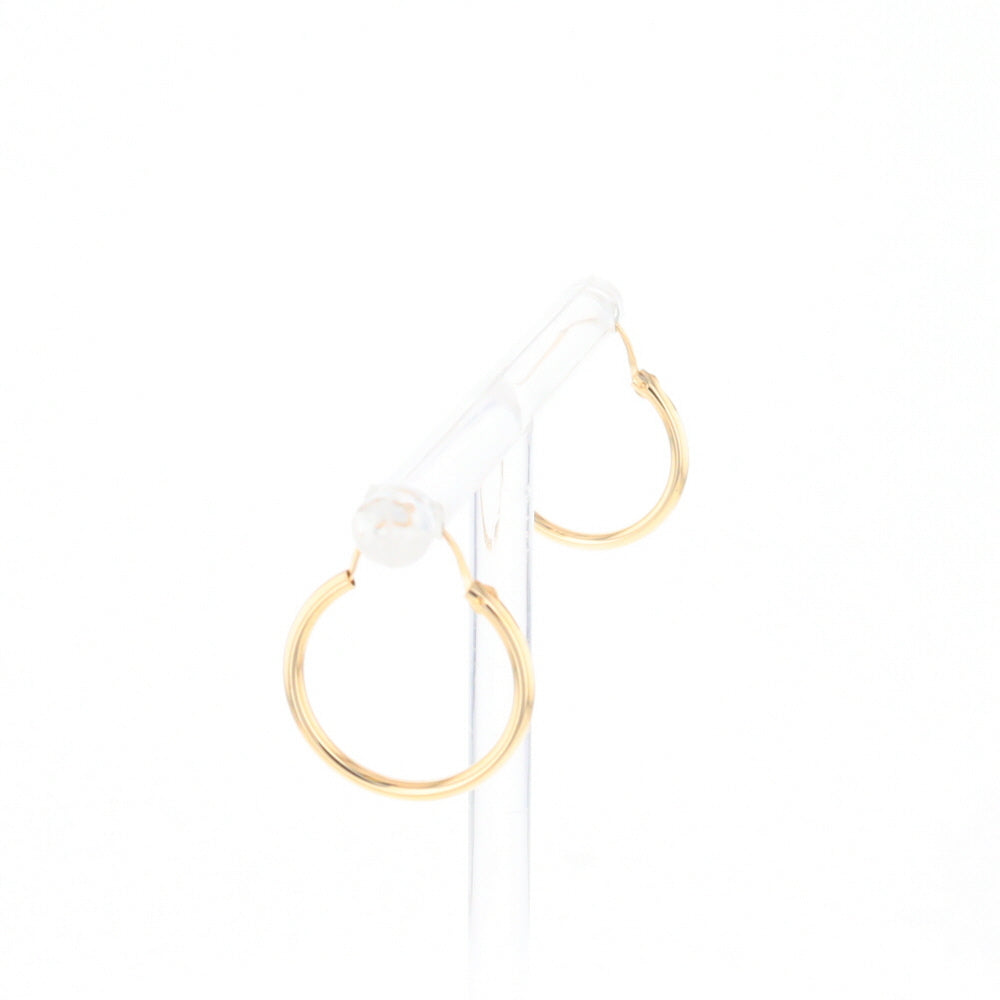 Gold Hollow Tube Hoop Earrings