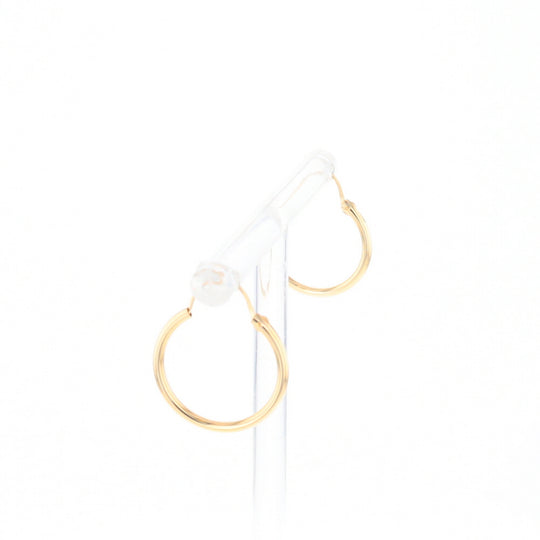 Gold Hollow Tube Hoop Earrings