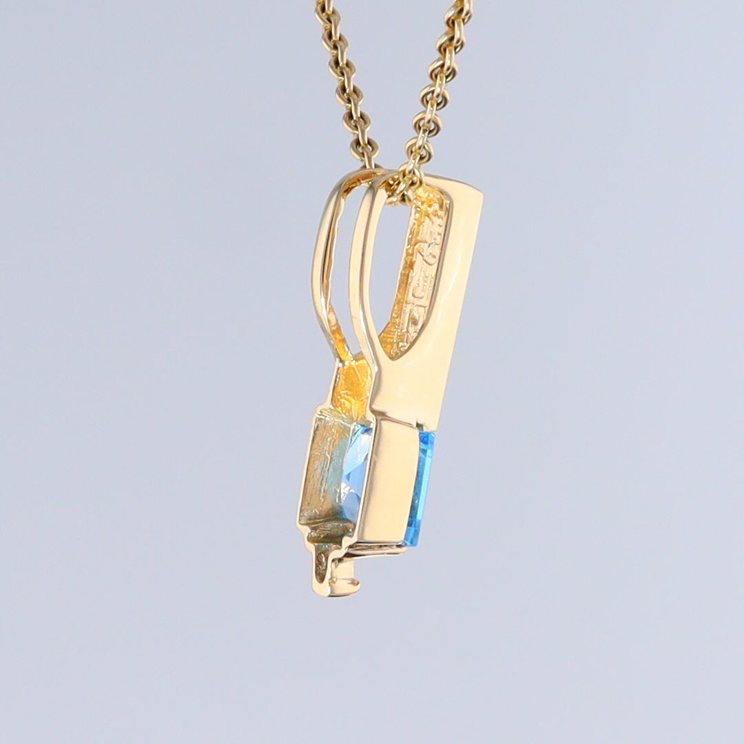 Opal Pendant Rectangle Inlaid with Peridot and 0.03ctw Round Diamond