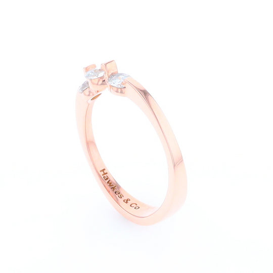 Rose Gold Three-Stone Engagement Ring