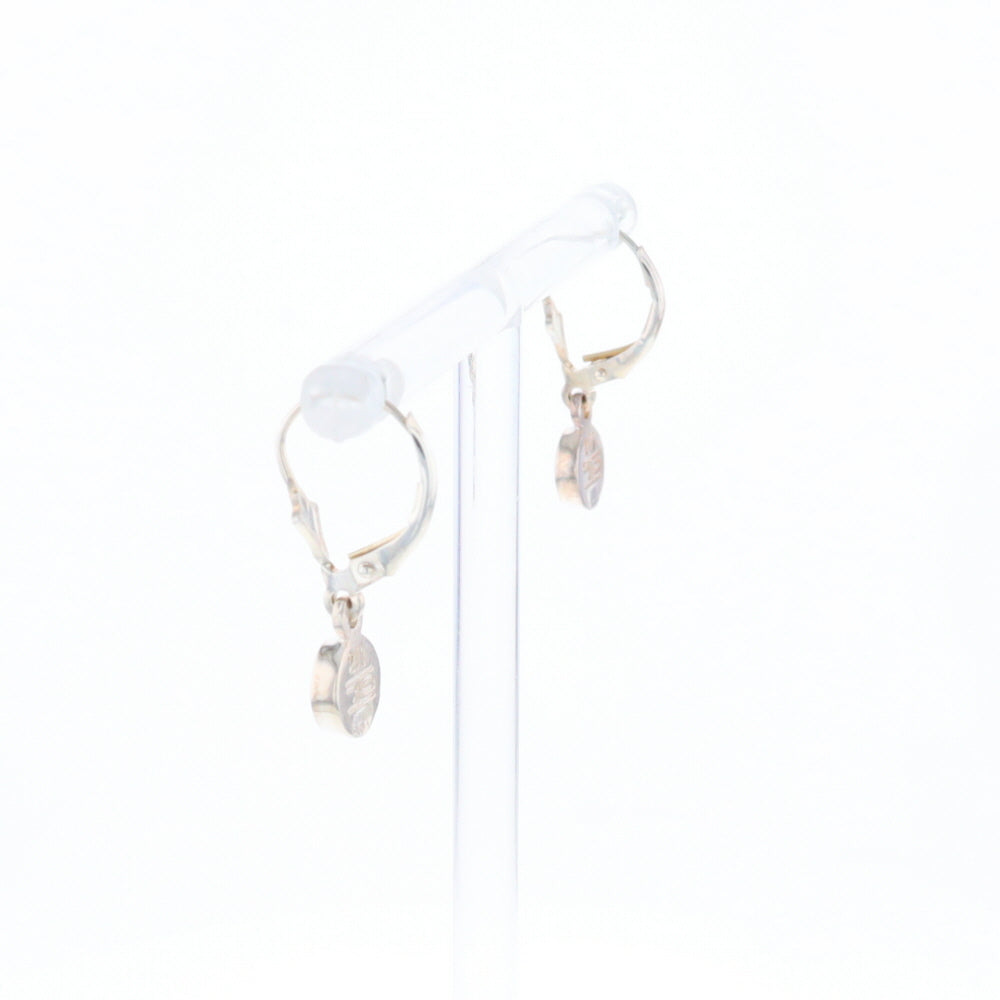 Gold Quartz Inlaid Round Bezel Earrings