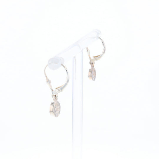 Gold Quartz Inlaid Round Bezel Earrings