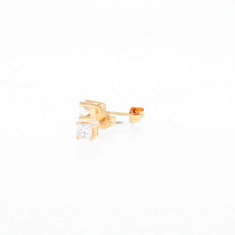 0.48ctw Princess Cut Diamond Studs