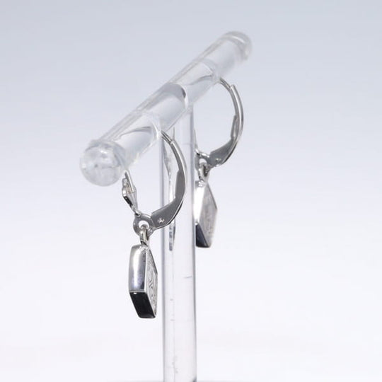 Opal Earrings Diamond Shape Inlaid Design Lever Backs
