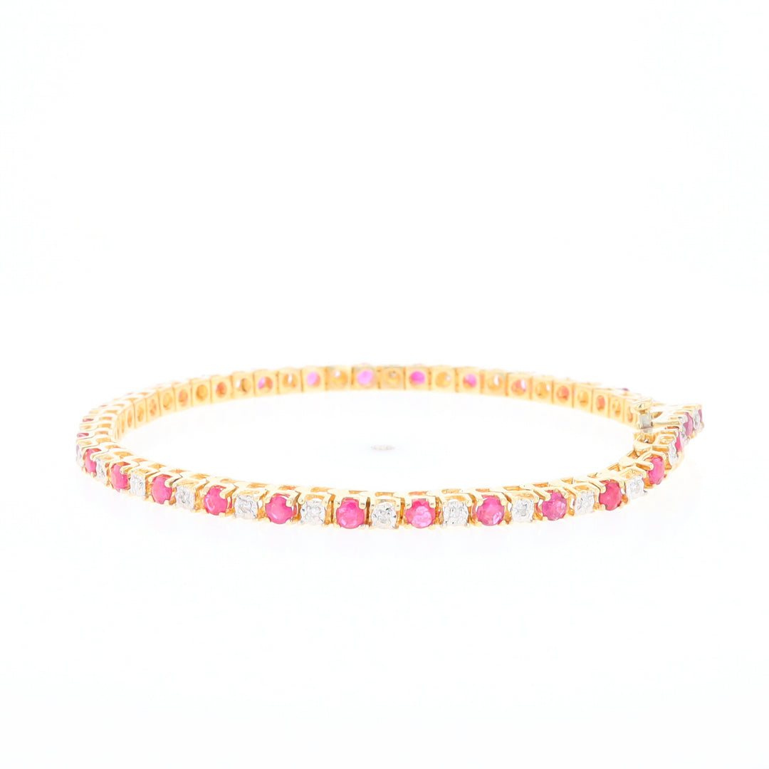 Ruby and Diamond Tennis Bracelet