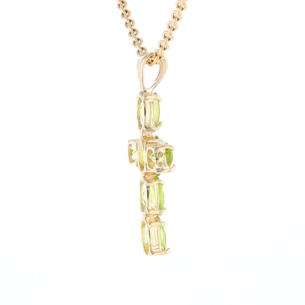 Oval Peridot Cross Pendant
