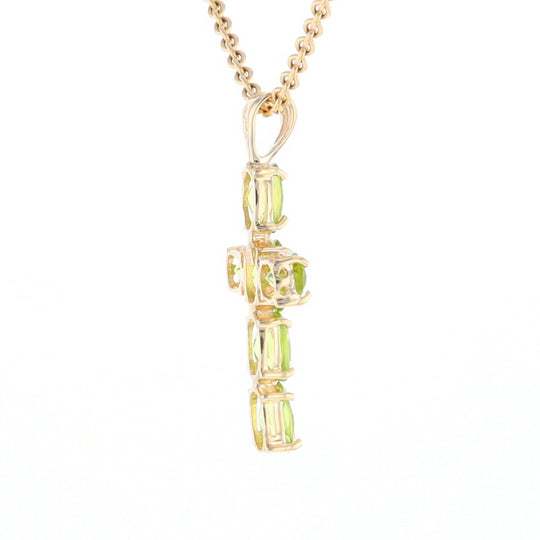 Oval Peridot Cross Pendant