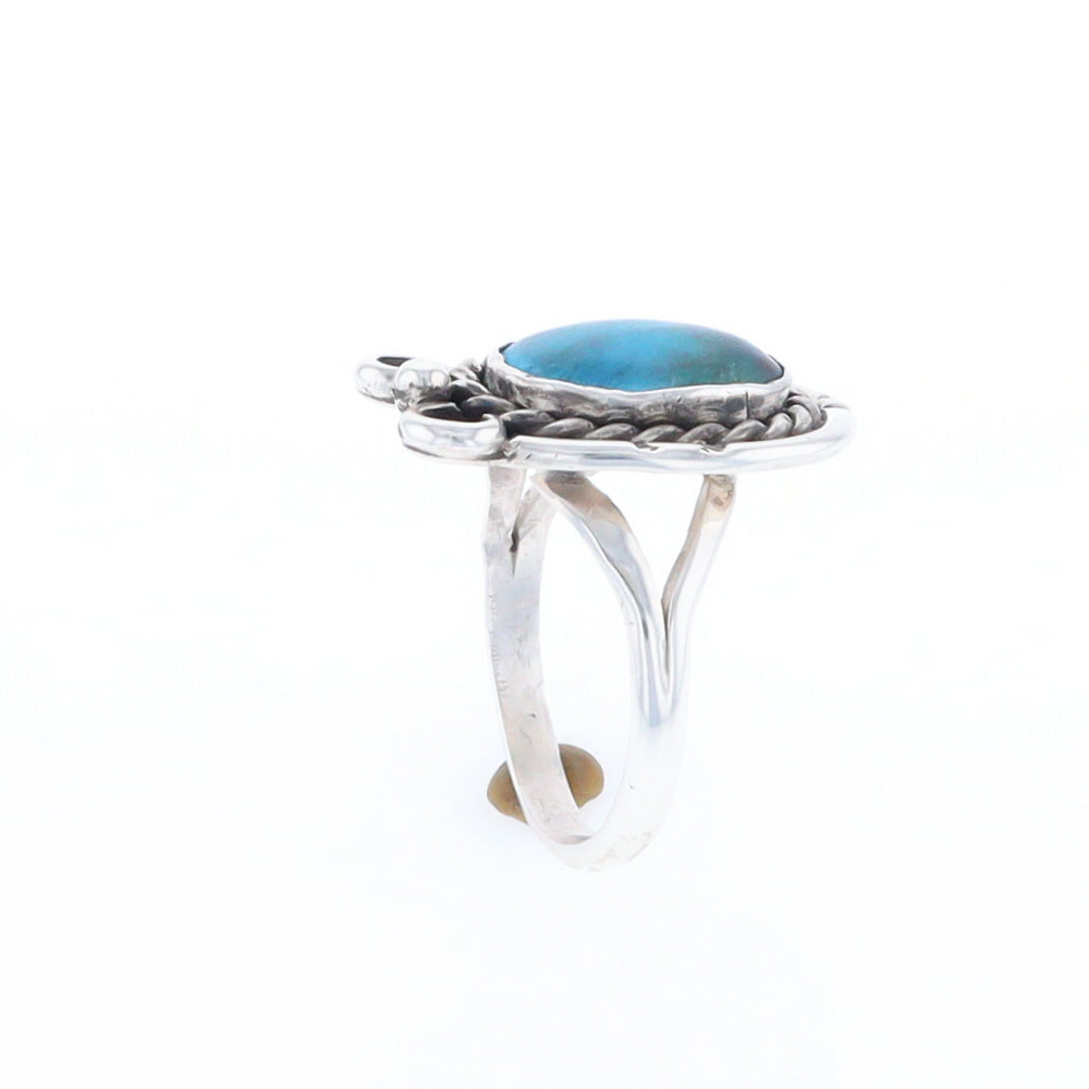 Native Turquoise Rope Design Ring