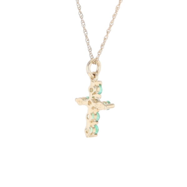 Small Emerald Cross Pendant