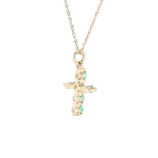 Small Emerald Cross Pendant